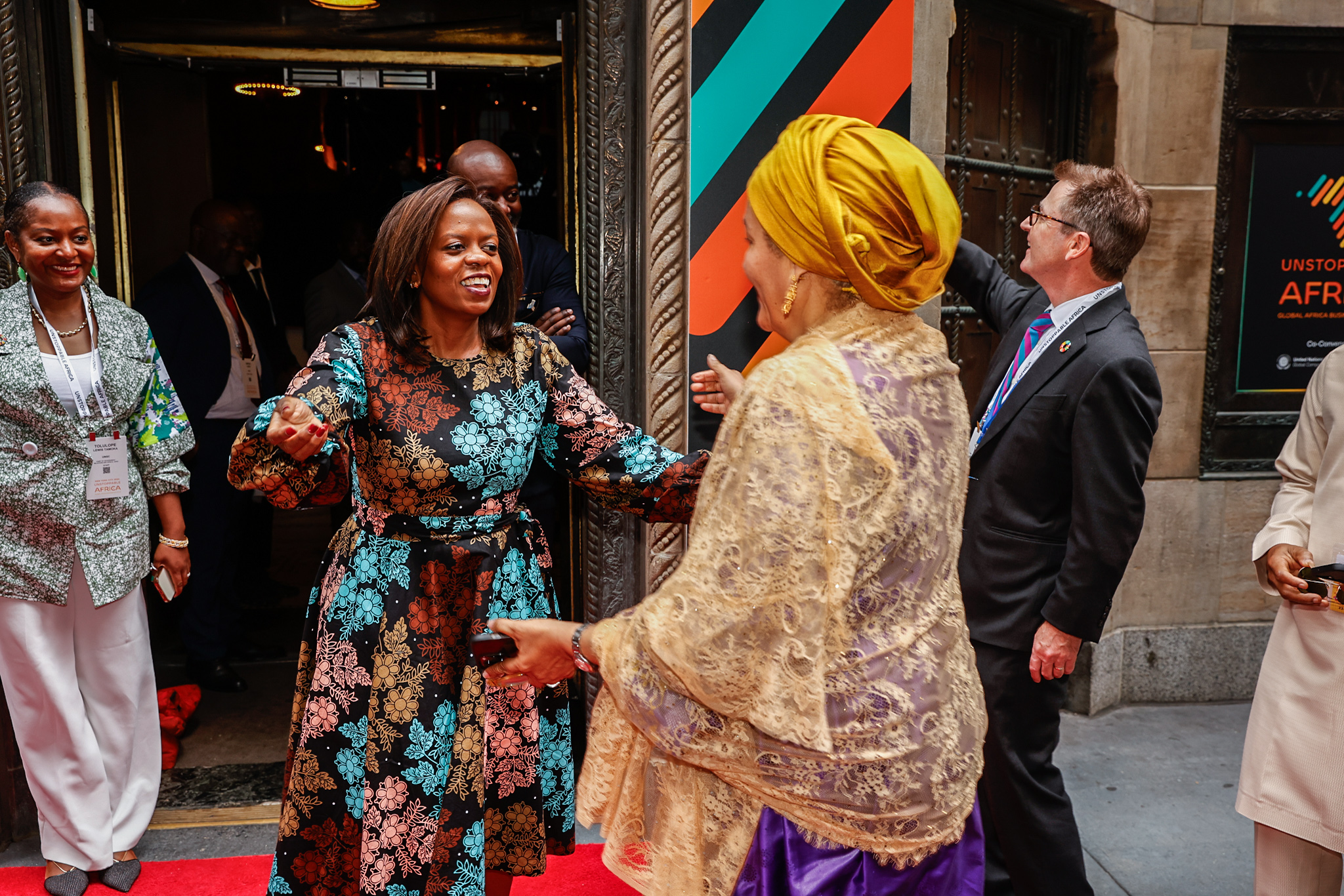 Sanda Ojiambo meeting attendees at Unstoppable Africa 2024