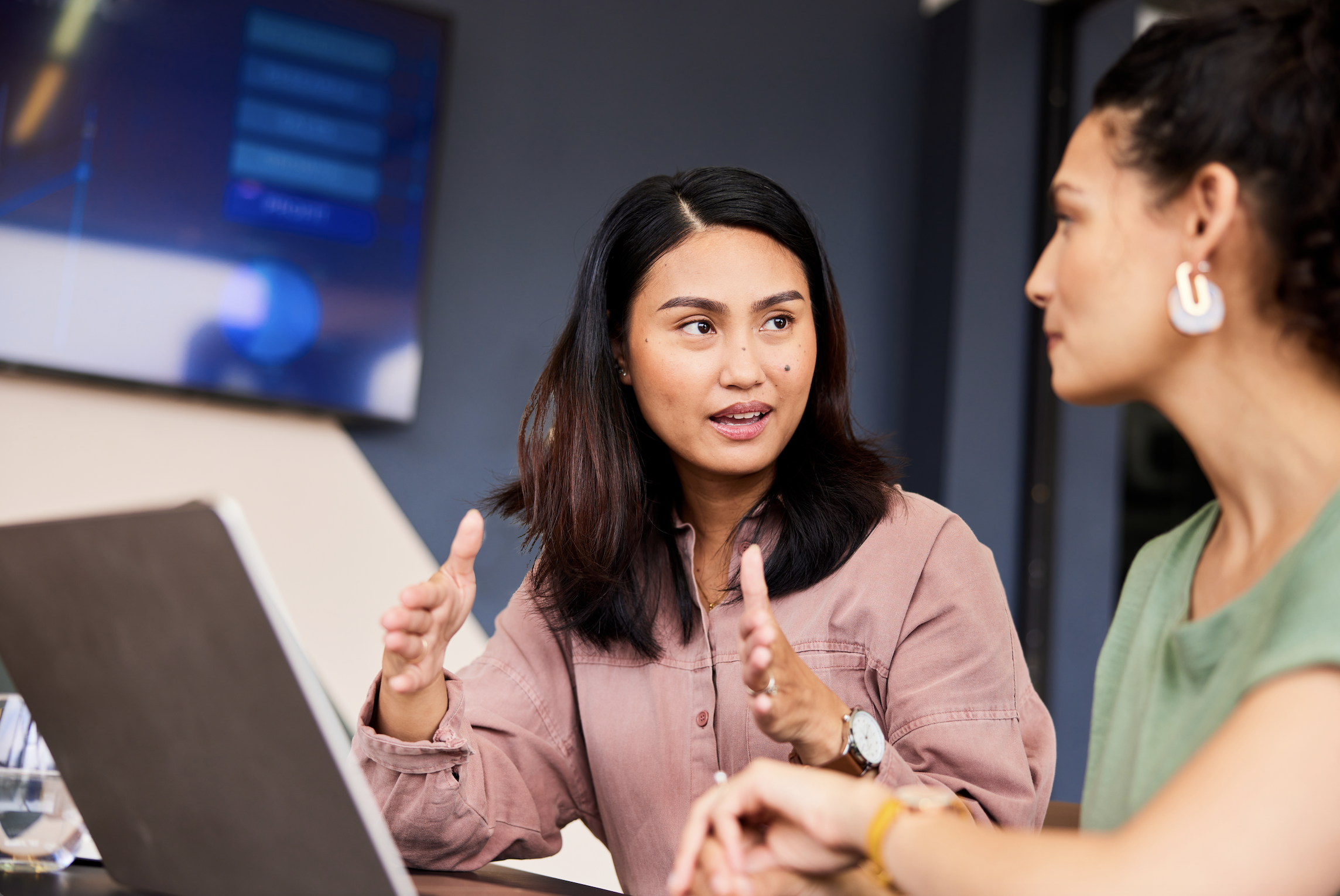 Businesswomen talking