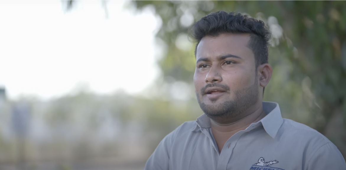 Manoj Kumar Suqunakar, who works as an operator at Michelin’s plant in Chennai, India, said earning a living wage helps put his mind at rest.