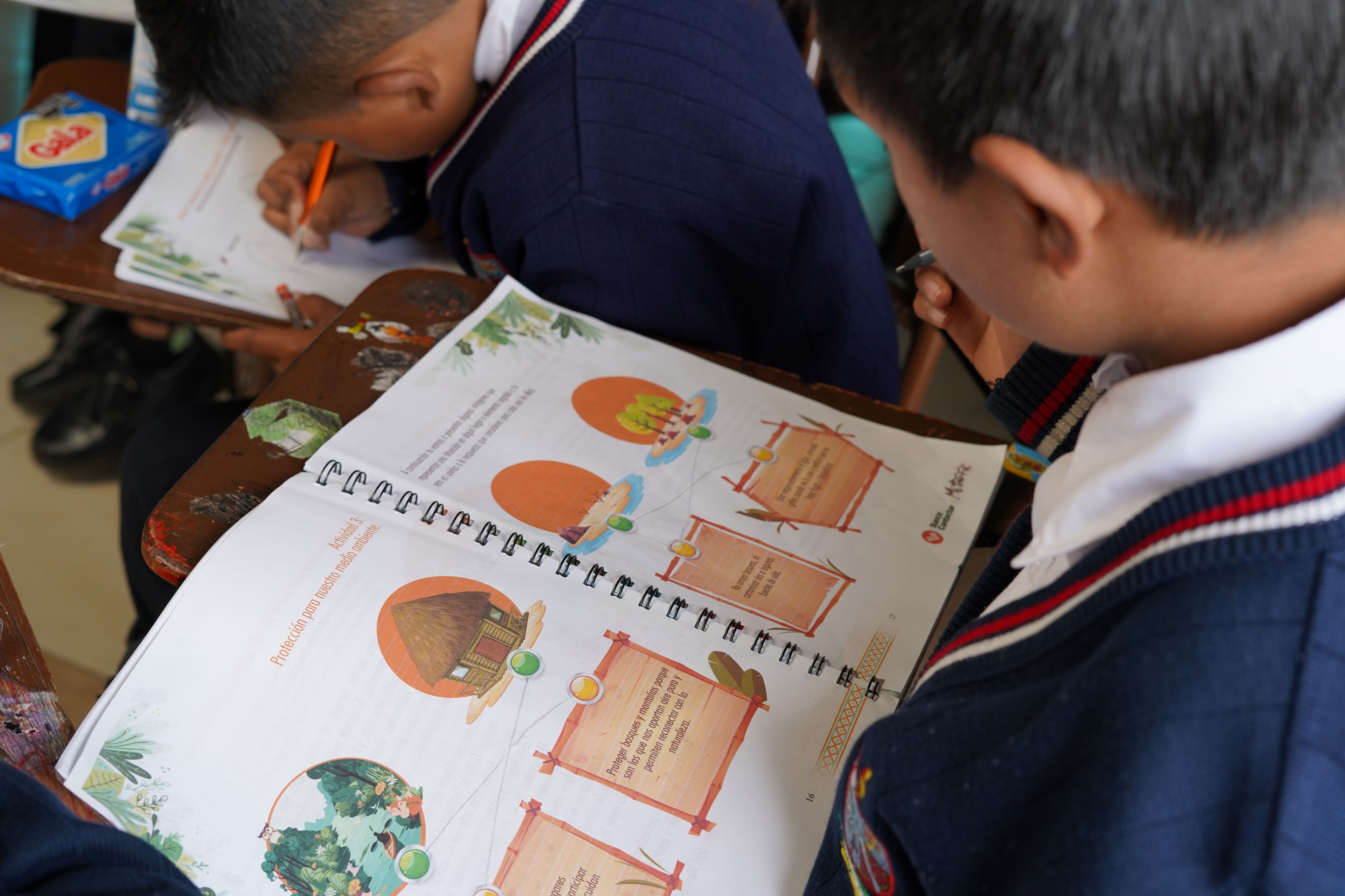 boy doing schoolwork