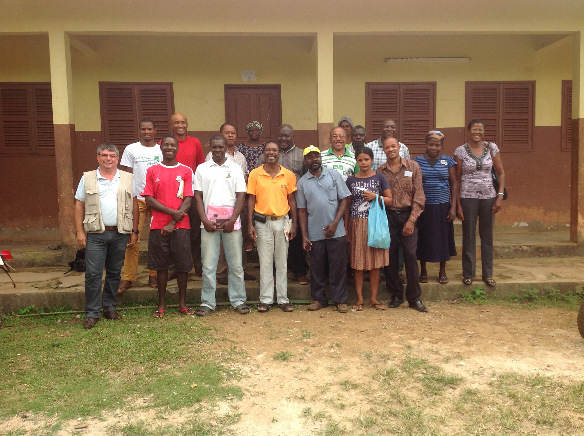 People group in front of building