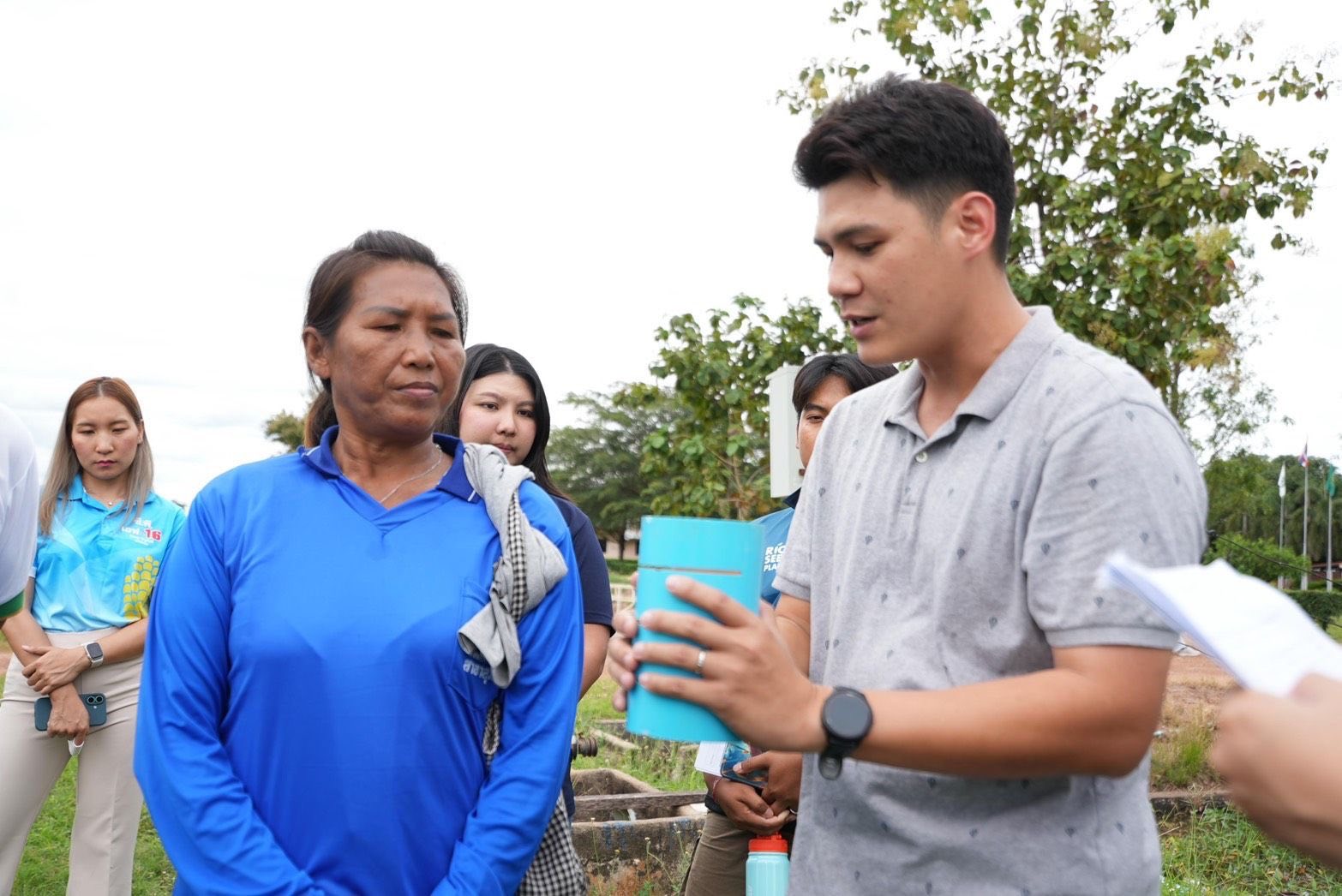 People talking in a rural place