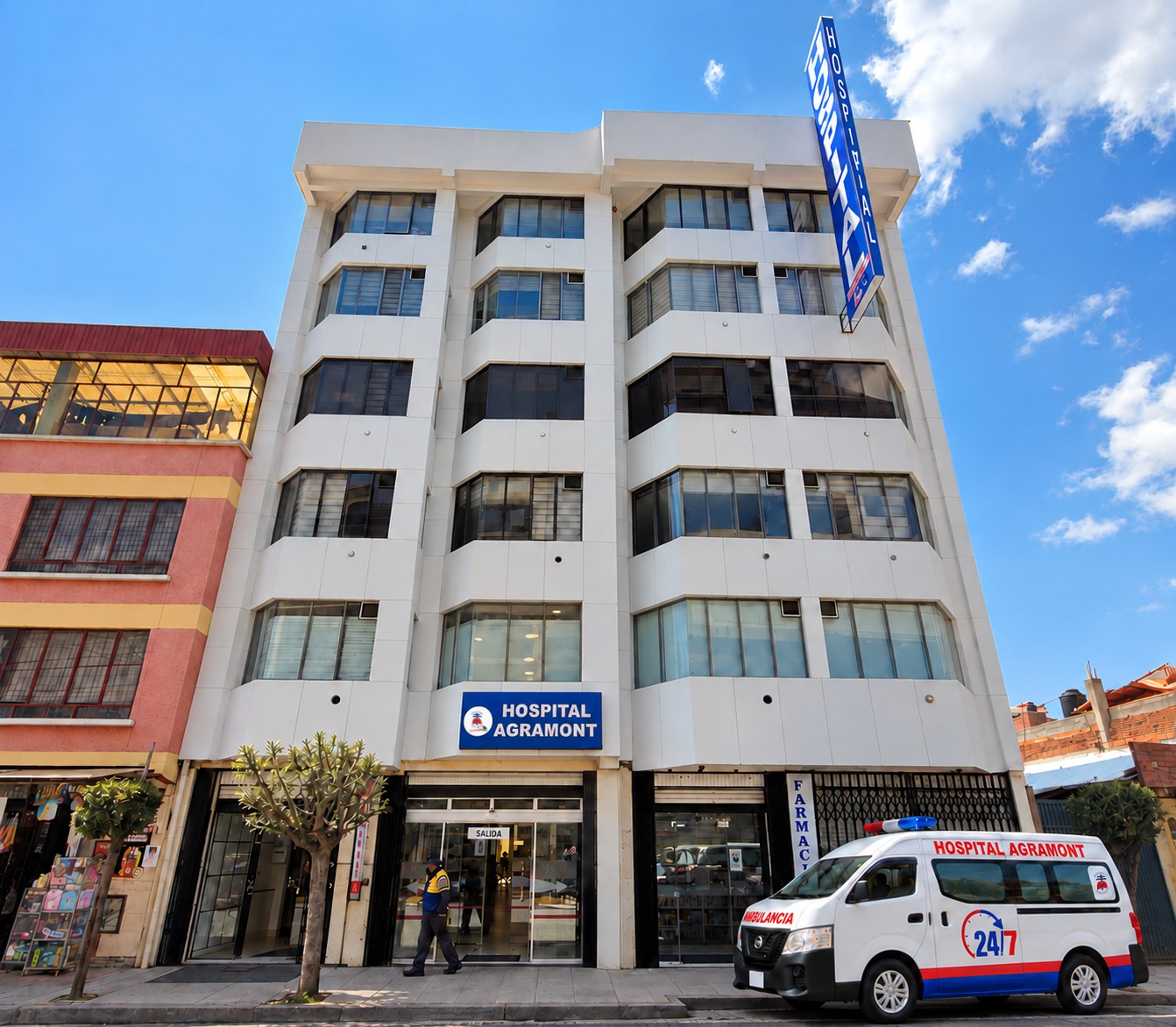 Frontal view of a Hospital