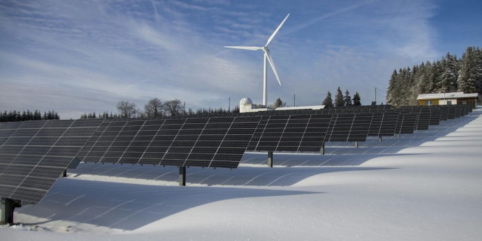 Windmill and solar panel