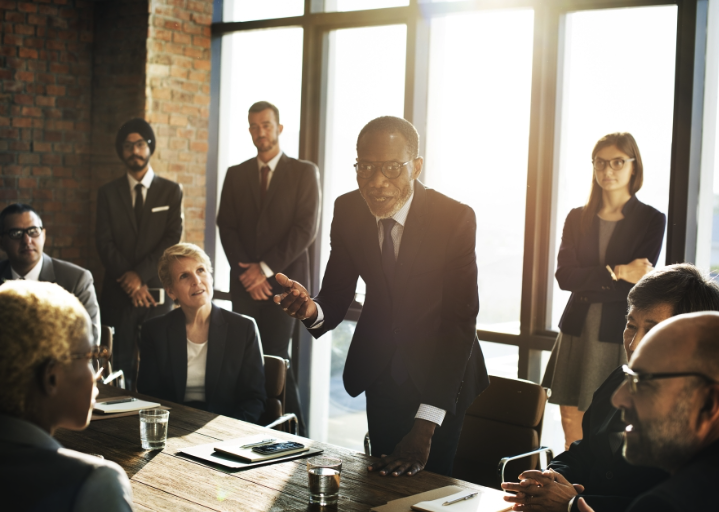 People talking in a meeting room
