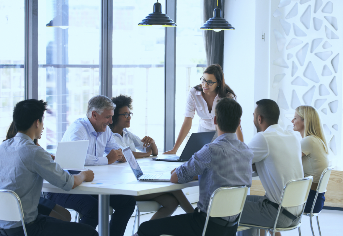 People talking in a meeting room